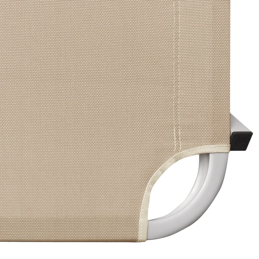 vidaXL Sun Lounger Aluminium and Textilene Cream