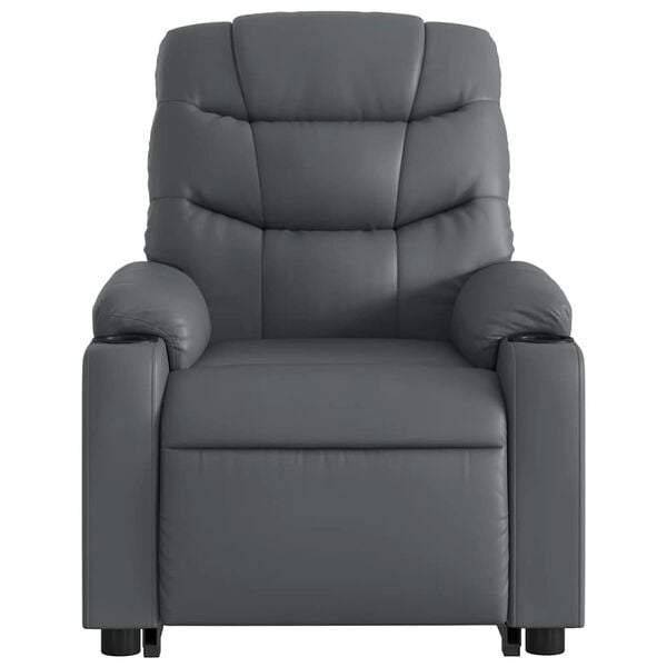 vidaXL Electric Stand up Massage Recliner Chair Grey Faux Leather