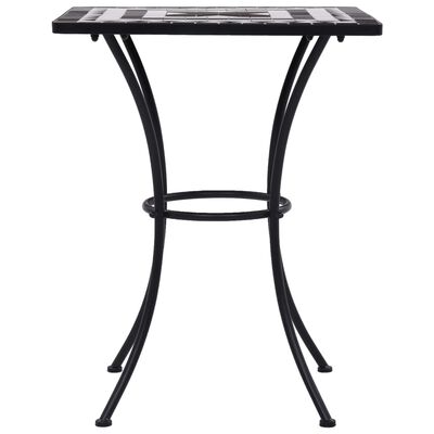 vidaXL Mosaic Bistro Table Black and White 60 cm Ceramic