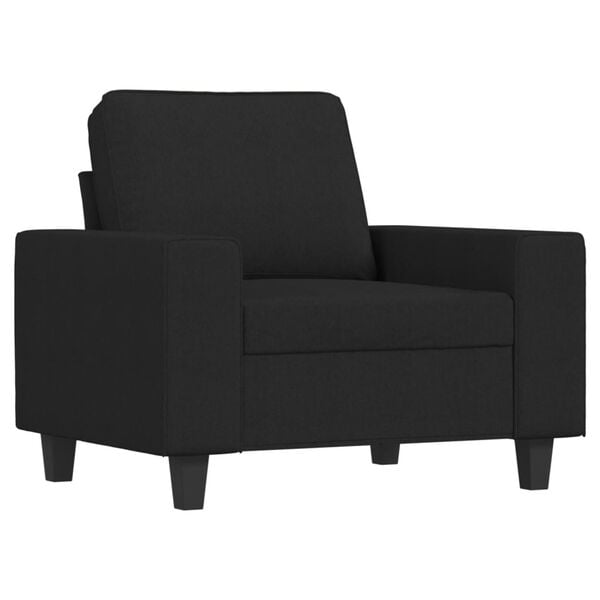 vidaXL 3 Piece Sofa Set Black Fabric