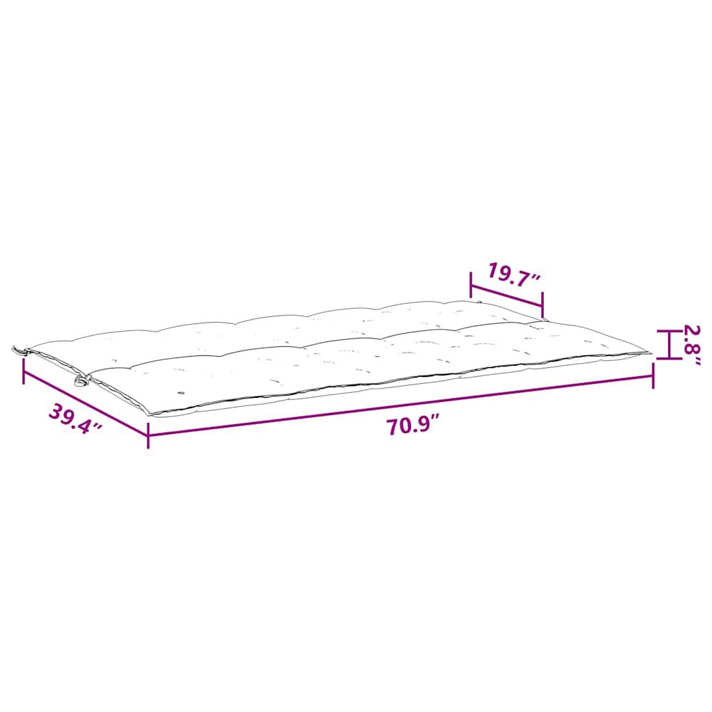 vidaXL Garden Bench Cushion Blue 180x(50+50)x7cm Oxford Fabric