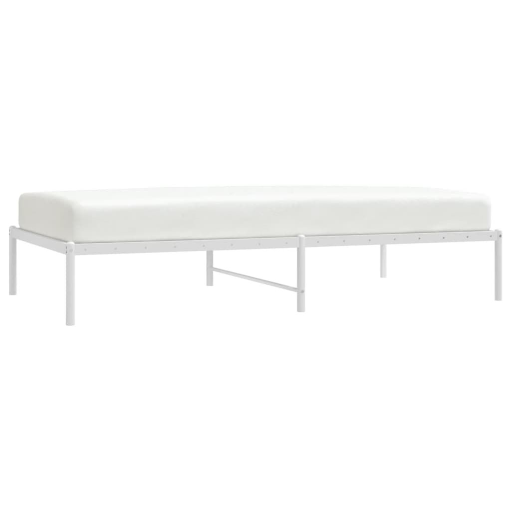 vidaXL Metal Bed Frame without Mattress White 100x190cm
