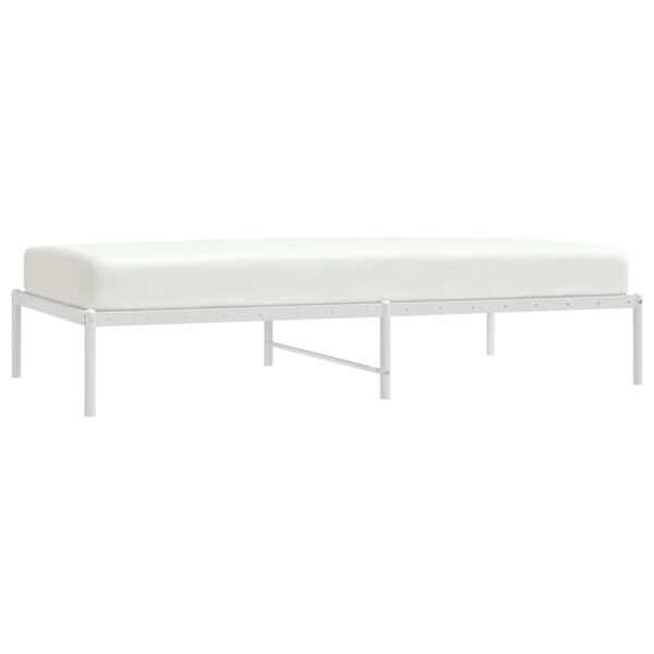 vidaXL Metal Bed Frame without Mattress White 100x190cm
