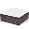 vidaXL 10 Piece Garden Lounge Set with Cushions Poly Rattan Brown