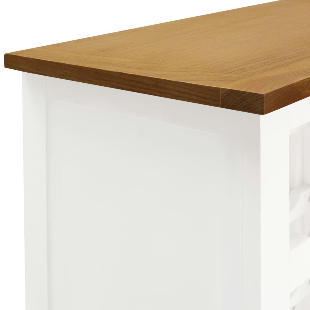 vidaXL Wine Cabinet 56x32x110 cm Solid Oak Wood