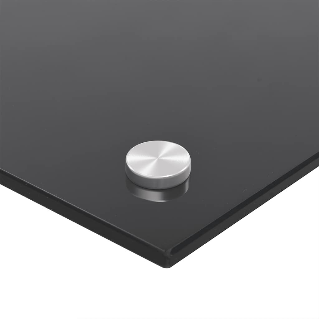 vidaXL Kitchen Backsplash Black 70 x 50 cm Tempered Glass