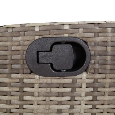 vidaXL 3 Piece Bistro Set with Cushions Grey Poly Rattan