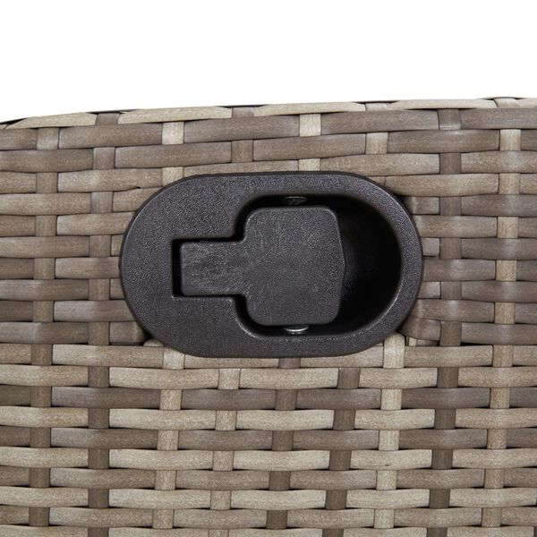 vidaXL 3 Piece Bistro Set with Cushions Grey Poly Rattan