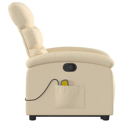 vidaXL Stand up Massage Recliner Chair Cream Fabric