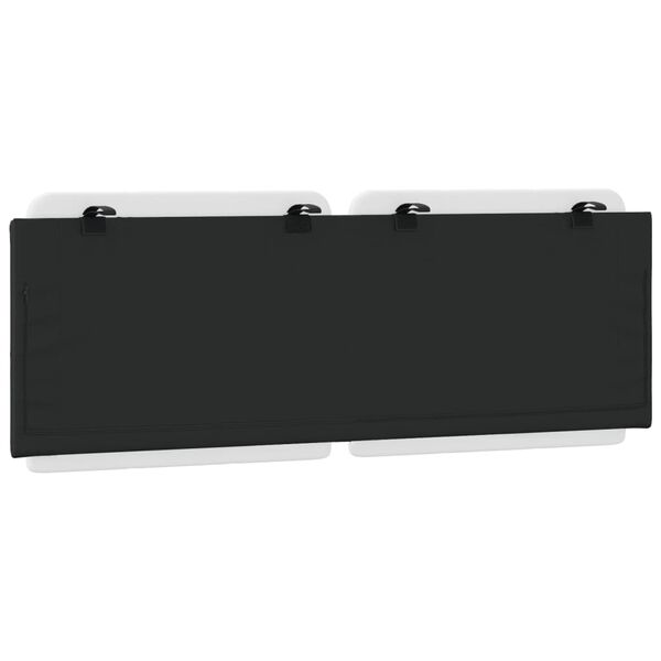vidaXL Headboard Cushion "Zadar" White and Black 137 cm Double Faux Leather