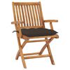 vidaXL Folding Garden Chairs with Cushions 6 pcs Solid Teak Wood
