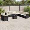 vidaXL 12 Piece Garden Sofa Set with Cushions Black Poly Rattan