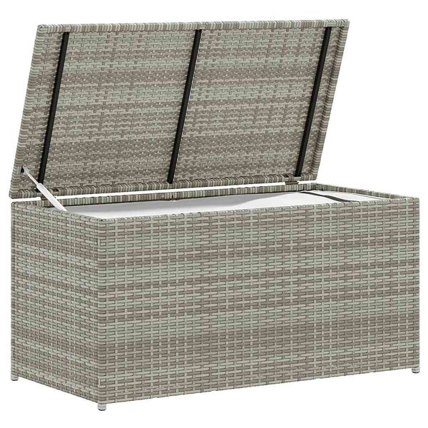 vidaXL Garden Storage Box Poly Rattan 100x50x50 cm Grey