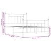 vidaXL Metal Bed Frame without Mattress with Footboard Black 100x200cm