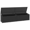 vidaXL Garden Storage Box Black 220x50x58 cm Poly Rattan