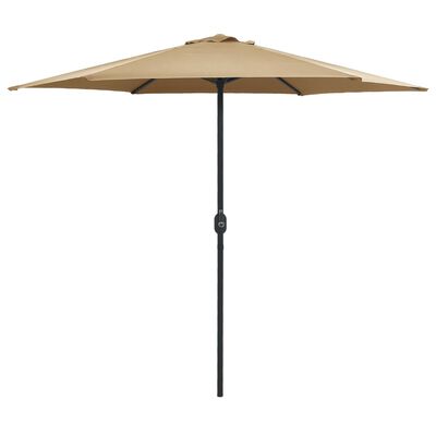 vidaXL Garden Parasol with Aluminium Pole 270x246 cm Taupe