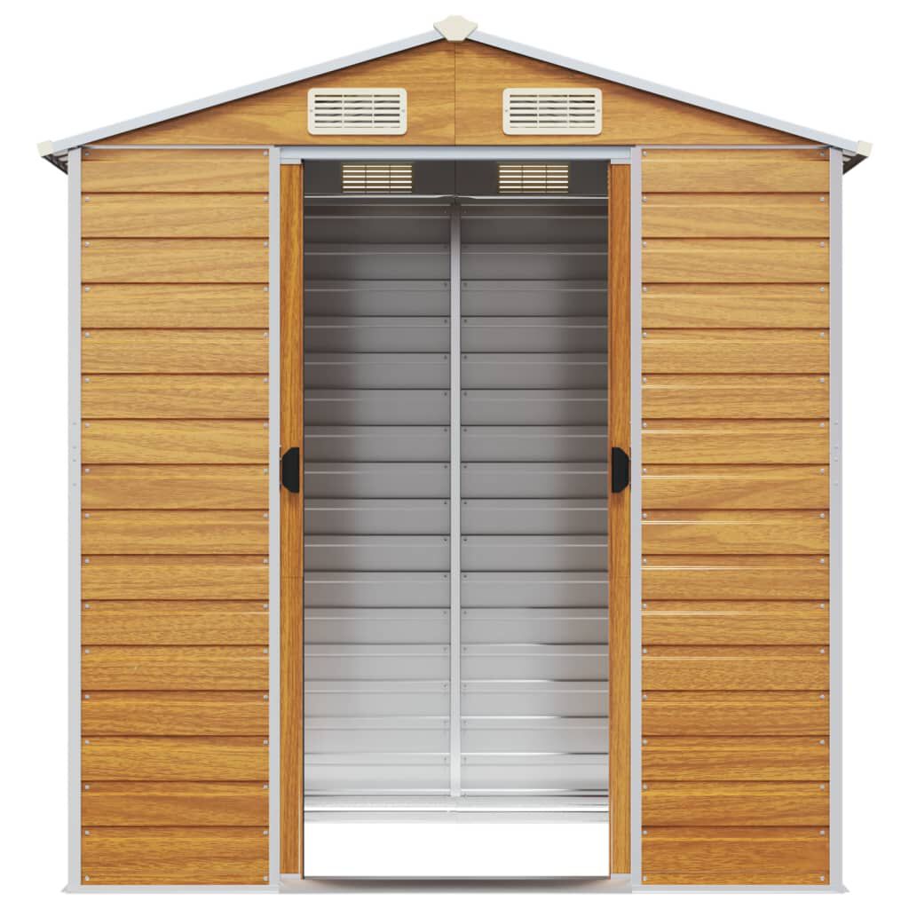 vidaXL Garden Shed Light Brown 191x130x198 cm Galvanised Steel