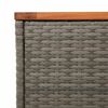 vidaXL Garden Side Tables 2pcs Grey 55x34x37cm Poly Rattan Solid Wood