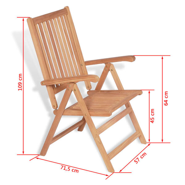 vidaXL 7 Piece Garden Dining Set Solid Teak Wood