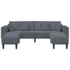 vidaXL Velvet Sofa with Cushion 3 pcs Dark Grey 208 cm Velvet