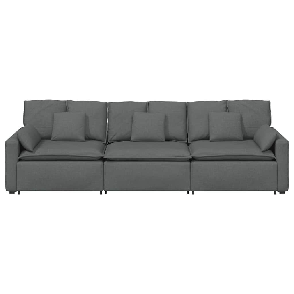 vidaXL Modular Sofa with Cushions Dark Grey