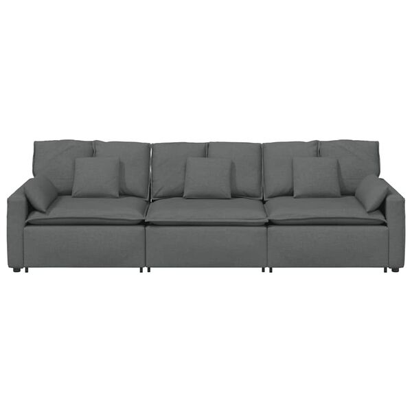 vidaXL Modular Sofa with Cushions Dark Grey