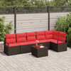 vidaXL Sofa Set 7 pcs Brown Poly Rattan