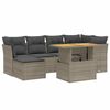 vidaXL 7 Piece Garden Sofa Set with Cushions Grey Poly Rattan