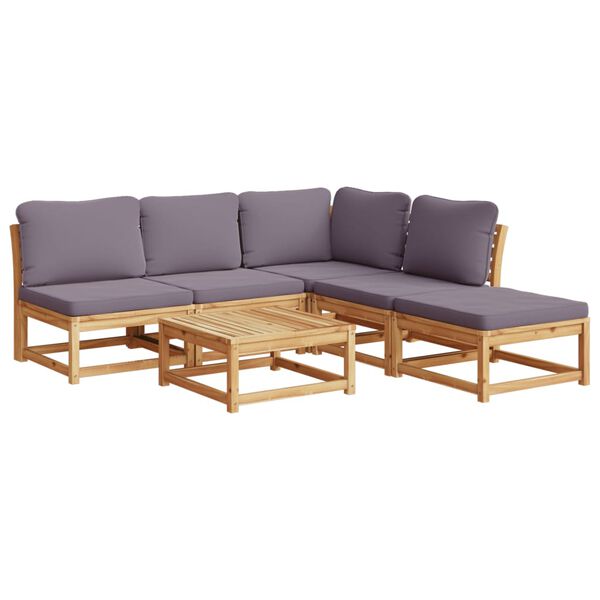 vidaXL 6 Piece Garden Lounge Set with Cushions Solid Wood Acacia