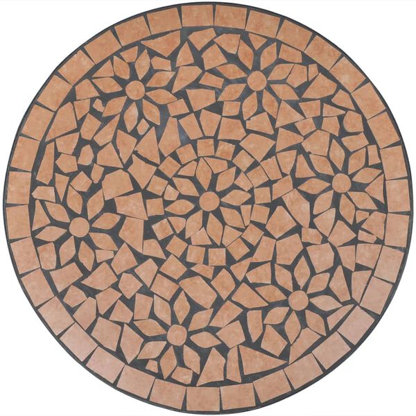 vidaXL 3 Piece Bistro Set Ceramic Tile Terracotta