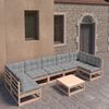 vidaXL 8 Piece Garden Lounge Set with Cushions Solid Pinewood