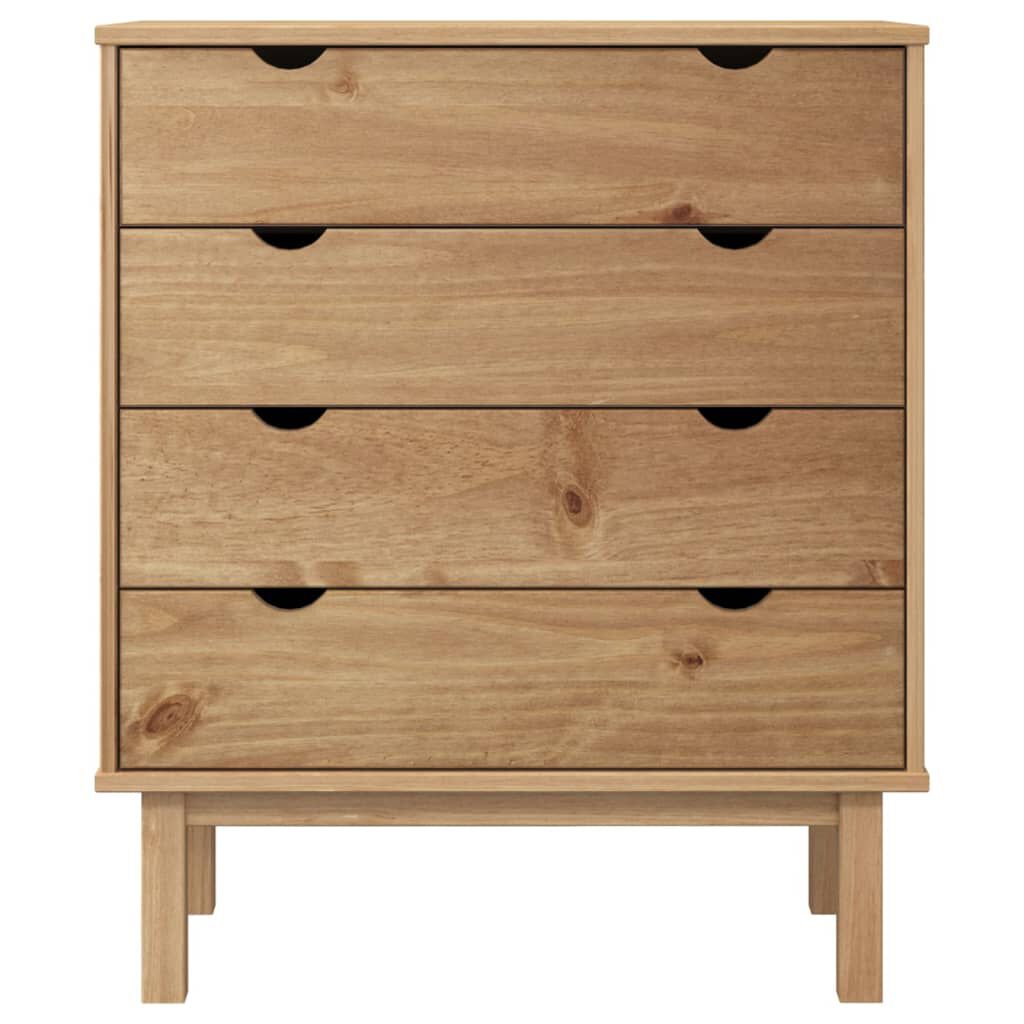 vidaXL Drawer Cabinet OTTA 76.5x39.5x90cm Solid Wood Pine