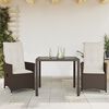 vidaXL 7 Piece Garden Dining Set with Cushions Brown Poly Rattan