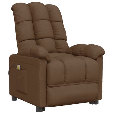 vidaXL Massage Recliner Brown Fabric