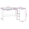 vidaXL L-Shaped Corner Desk High Gloss White 120x140x75 cm Engineered Wood