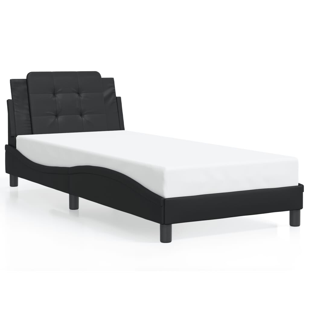 vidaXL Bed Frame with LED without Mattress Black 100x203 cm