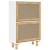 vidaXL Shoe Cabinet White 52x25x80 cm Engineered Wood&Natural Rattan