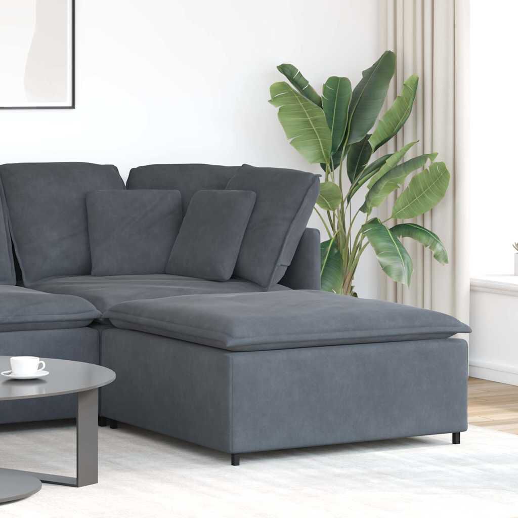 vidaXL Modular Sofa Footstool Module Dark Grey 100x100x48 cm