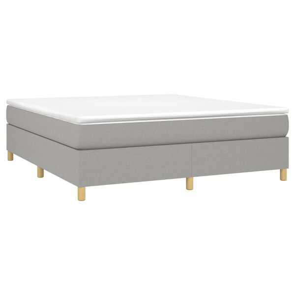 vidaXL Box Spring Bed Frame Light Grey California King Fabric (US Only)