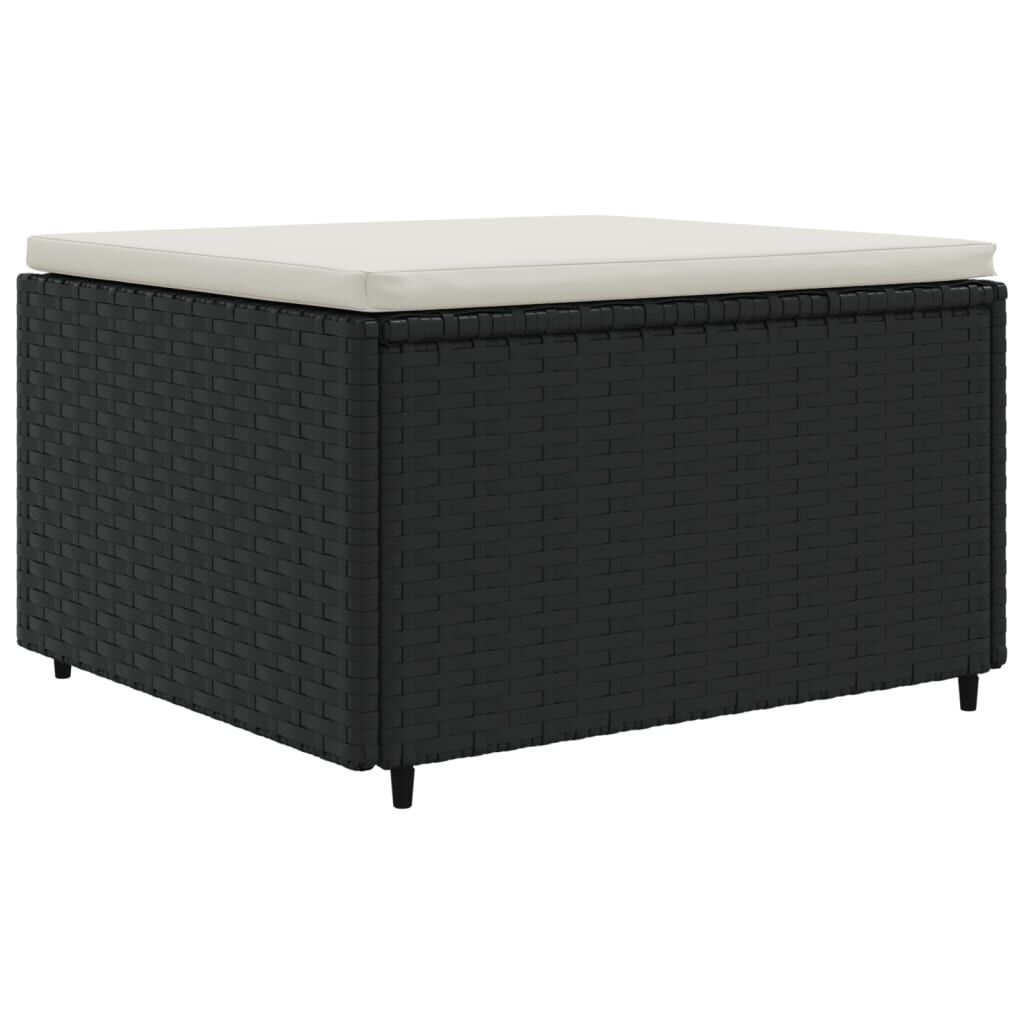vidaXL 6 Piece Garden Lounge Set with Cushions Black Poly Rattan