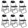 vidaXL Folding Chairs 6 pcs Black Faux Leather and Steel
