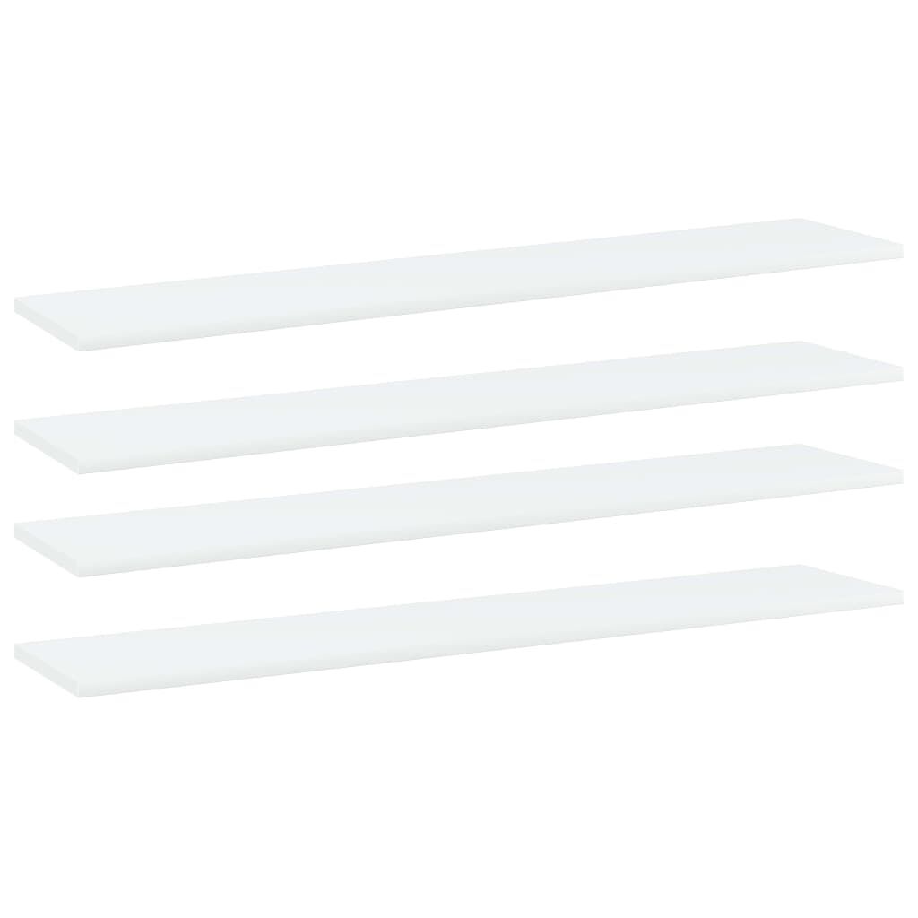 vidaXL Bookshelf Boards 4 pcs White 100x20x1.5 cm Engineered Wood