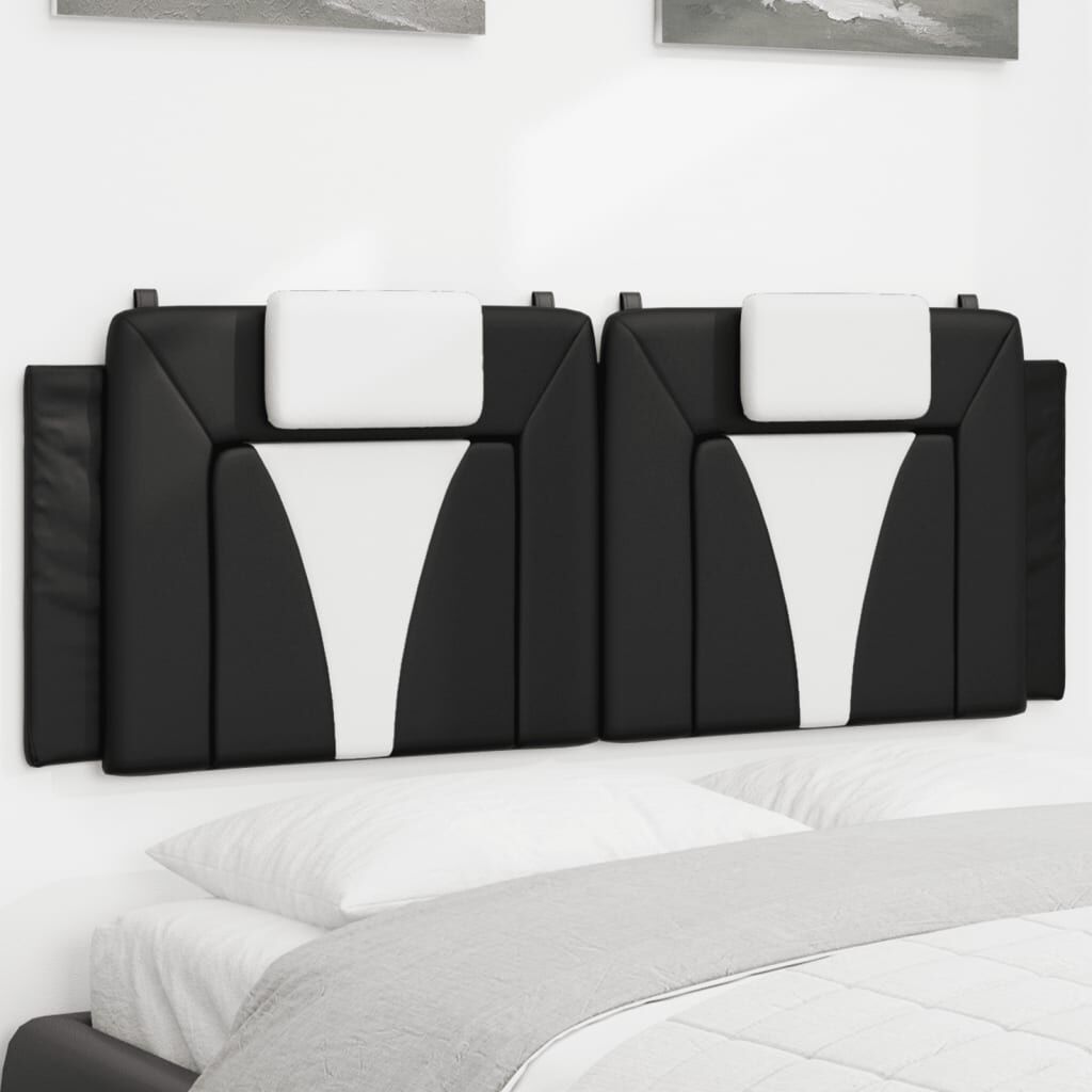 vidaXL Headboard Cushion Black and White 137 cm Double Faux Leather