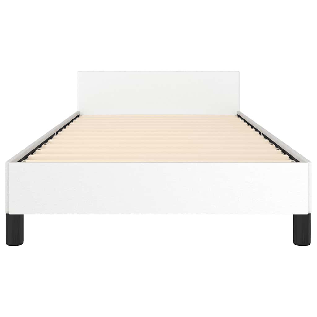 vidaXL Bed Frame without Mattress White Twin XL Faux Leather