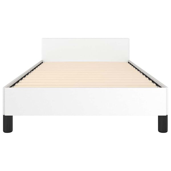 vidaXL Bed Frame without Mattress White Twin XL Faux Leather