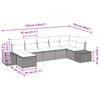 vidaXL Garden Sofa Set with Cushion 7 pcs Grey Poly Rattan