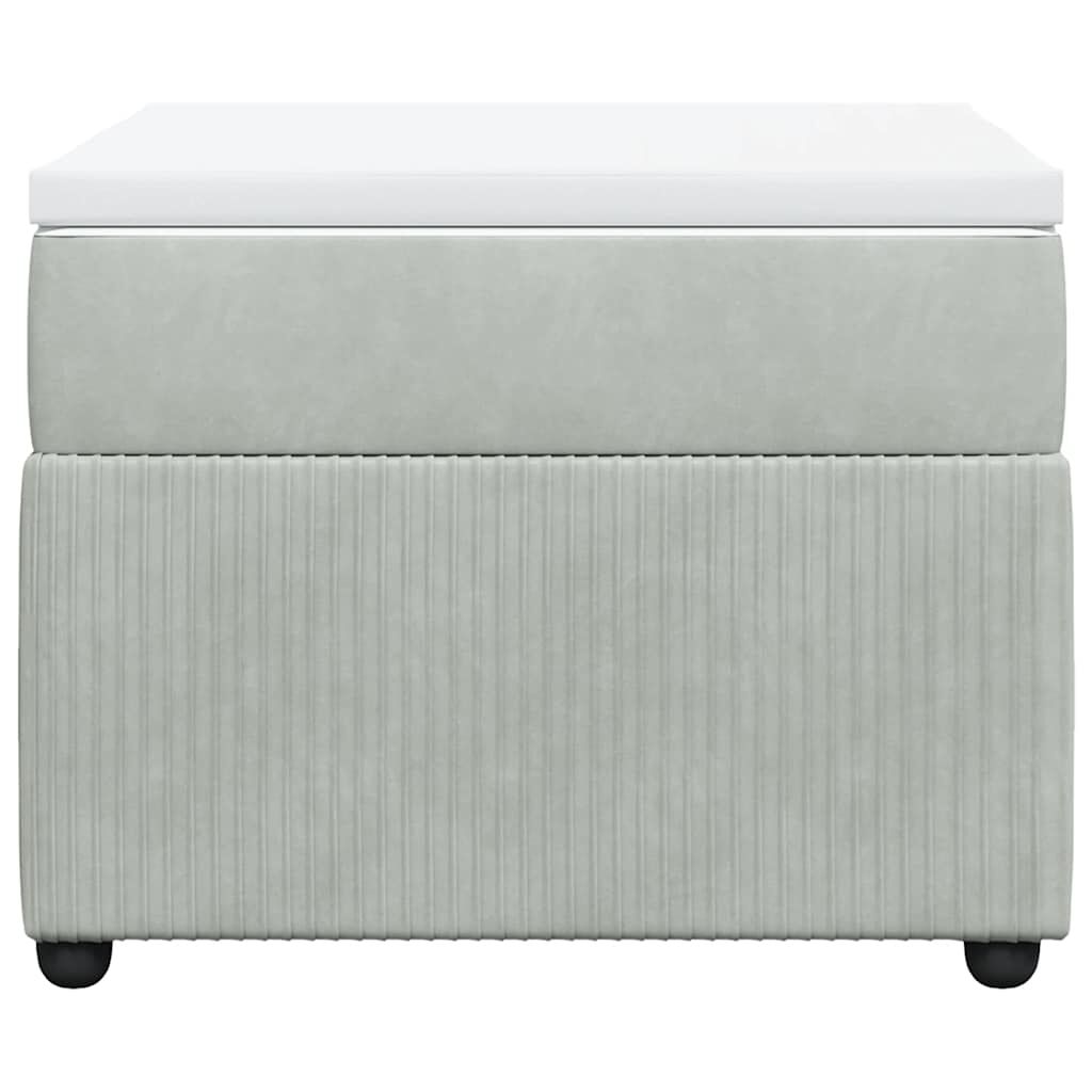 vidaXL Box Spring Bed with Mattress Light Grey Twin XL Velvet