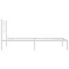 vidaXL Metal Bed Frame without Mattress with Headboard White 100x200cm