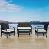 vidaXL 4 Piece Garden Lounge Set with Cushions Poly Rattan Black