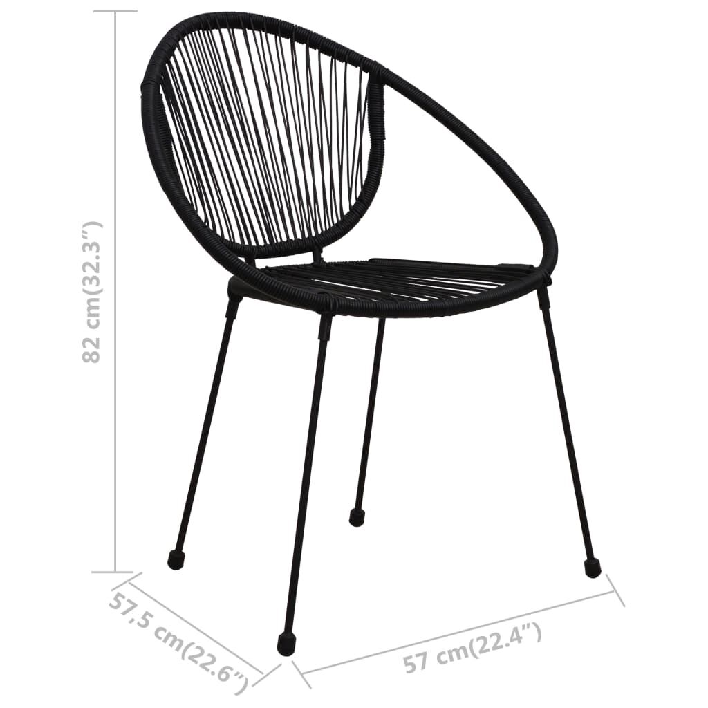vidaXL Garden Chairs 2 pcs PVC Rattan Black